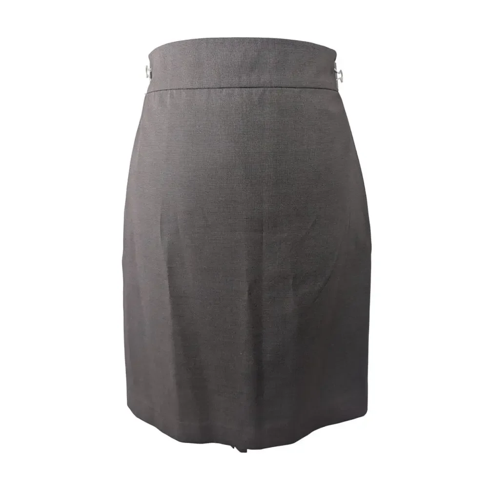 ANN TAYLOR PETITES! LUXE PINPOINT GRAY W/A SHEEN, 2 PC SKIRT & JACKET SUIT! 2P